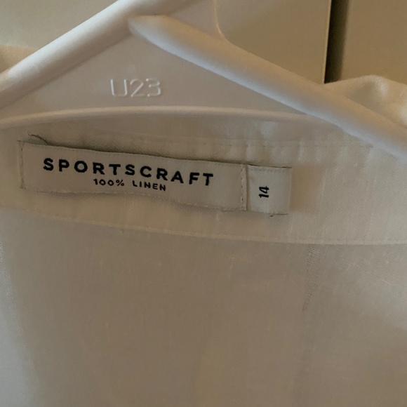 SPORTSCRAFT 100% WHITE LINEN SHORT SLEEVE SHIRT 14 - Picture 3 of 8